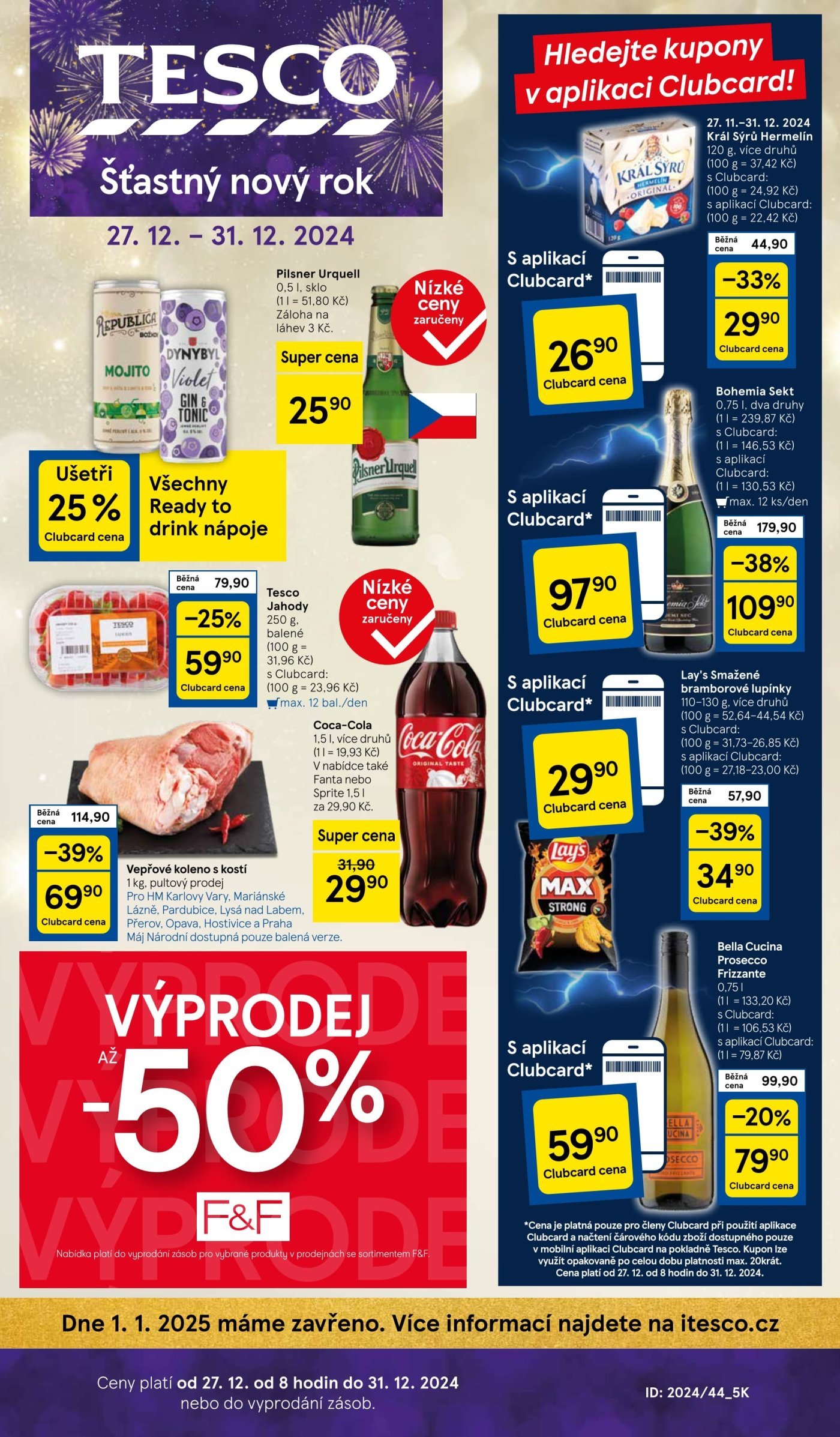 Akční leták týdne Tesco, platný od 27. 12. do 31. 12.