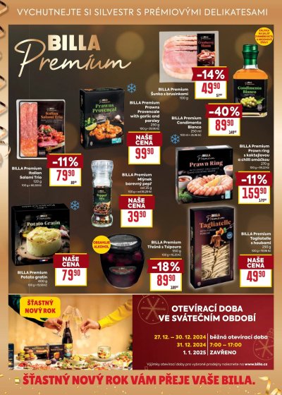 Speciality z akčního letáku týdne BILLA, platného od 27. 12. do 31. 12.