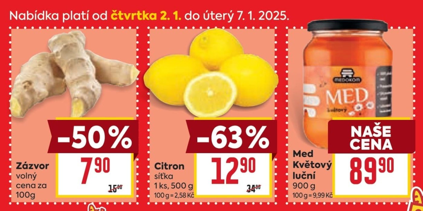 Speciality z akčního letáku týdne BILLA, platného od 2. 1. do 7. 1. 2025