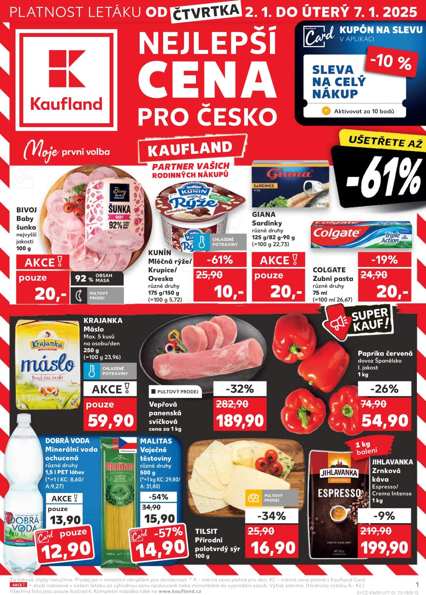 Akční leták týdne Kaufland, platný od 2. 1. do 7. 1. 2025