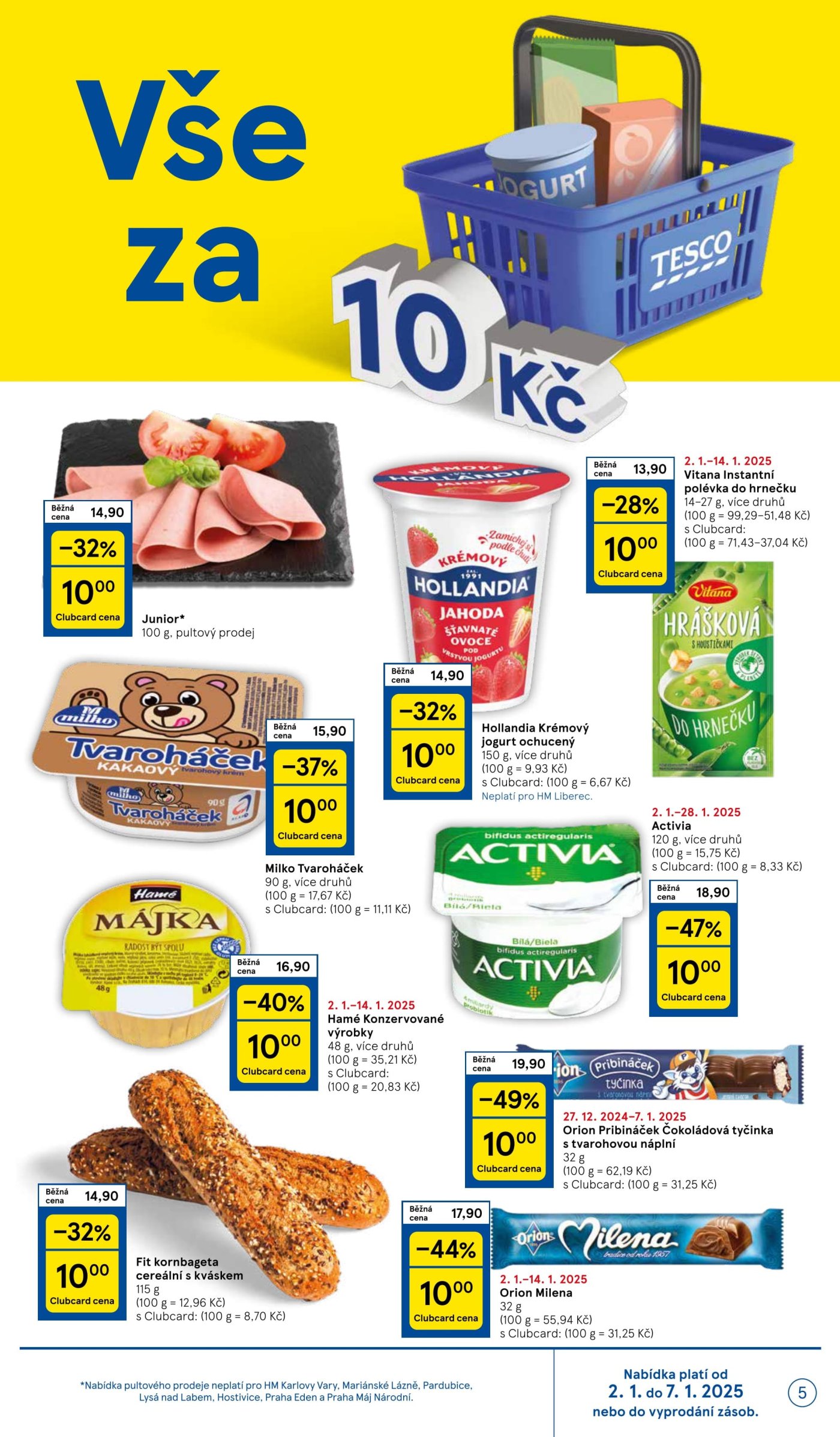 Speciality z akčního letáku týdne Tesco,  platného od 2. 1. do  7. 1. 2025