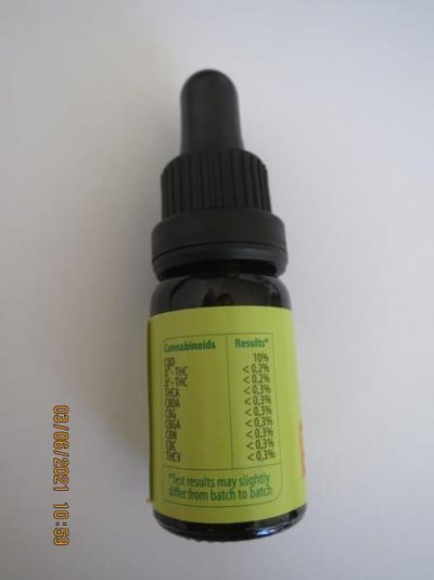 Lahvička CBD oleje full spectrum 10% 1000mg 10ml GREEN FAIRY