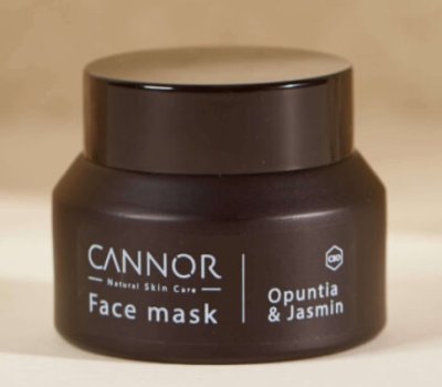 Hnědá dóza s pleťovou maskou Cannor