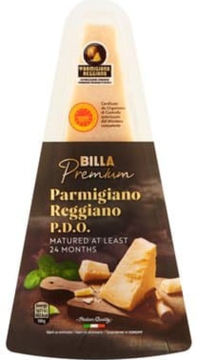 Parmigiano Reggiano v produktovém obalu