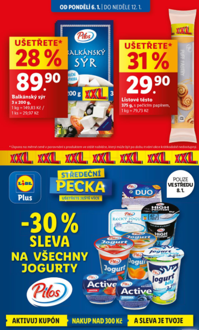 Akční leták týdne Lidl, platný od 6. 1. do 12. 1.