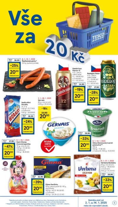 Speciality z akčního letáku týdne Tesco od 8. 1.