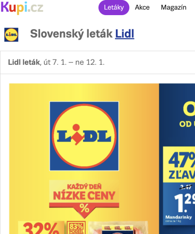 Akční leták Lidl Slovensko na Kupi.cz