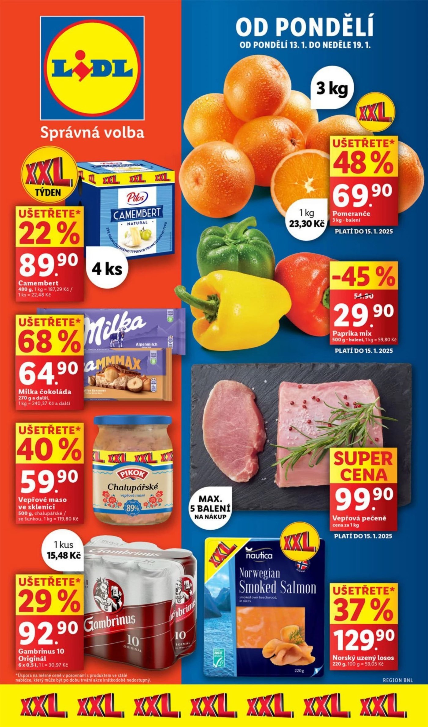 Akční leták týdne Lidl, platný od 13. 1. do 19. 1.