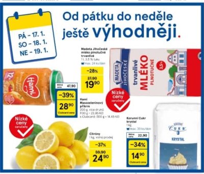 Speciality z akčního letáku týdne Tesco, platného od 15. 1.