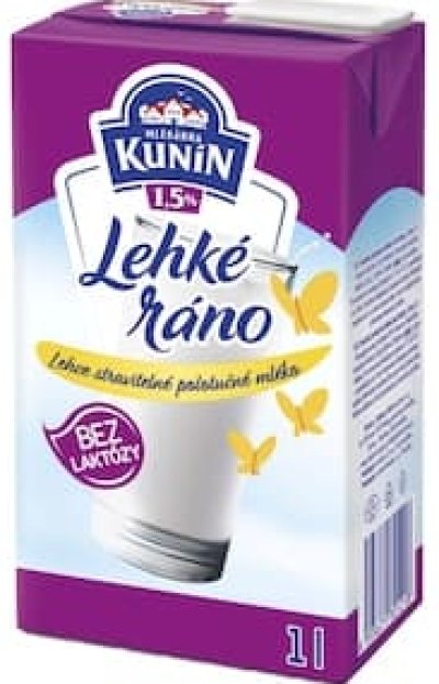 Bezlaktózové mléko Lehké ráno Kunín
