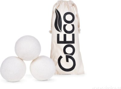 Vlněné koule do sušičky spolu s produktovým obalem