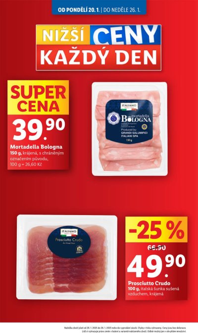 Akční leták týdne Lidl, platný od 20. 1. do 28. 1.
