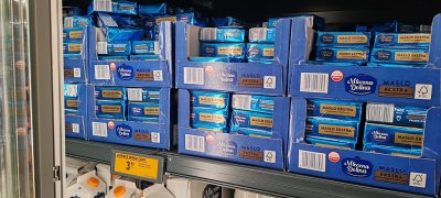 Másla v polském supermarketu