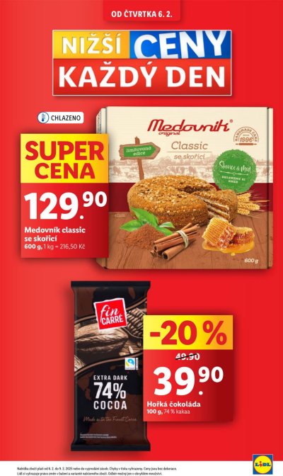 Akční bomby týdne Lidl, platné od 6. 2.