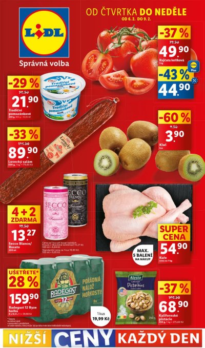 Akční bomby týdne Lidl, platné od 6. 2.