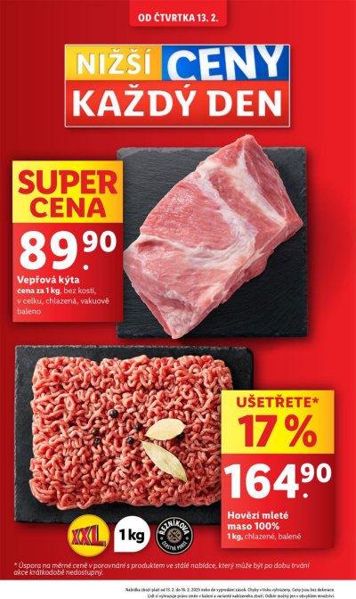Akční leták týdne Lidl, platný od 13. 2. do 16. 2.