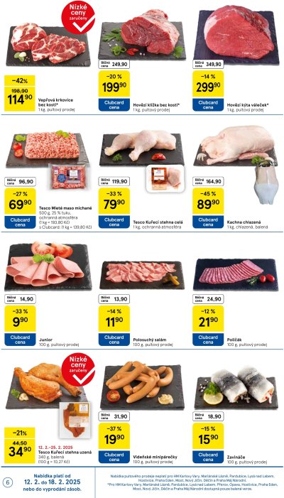 Akční leták týdne Tesco, platný od 12. 2. do 18. 2.