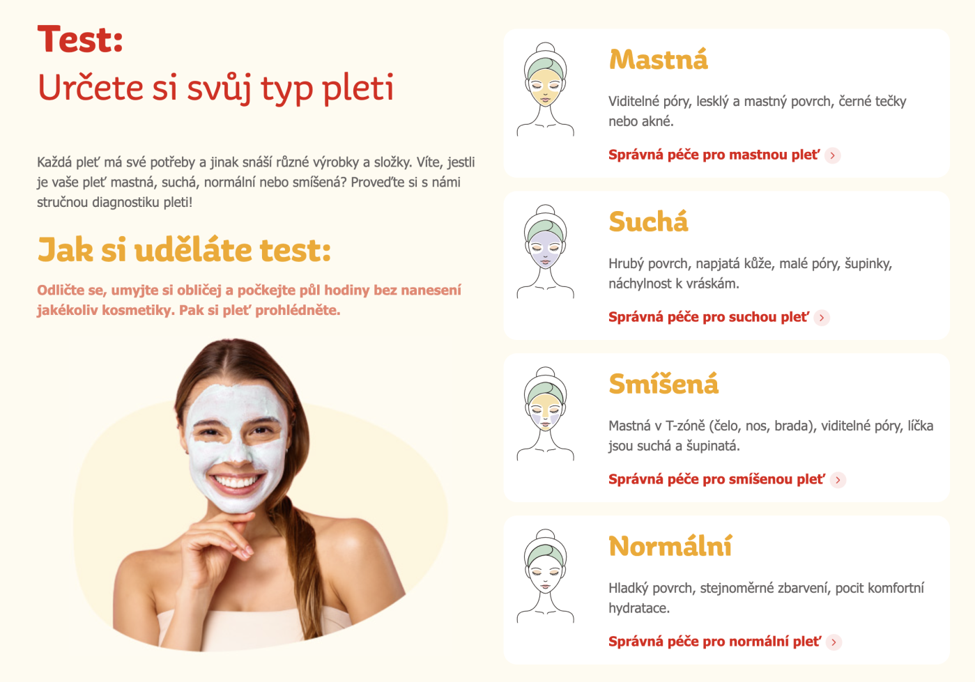 Manuál jak poznat svůj typ pleti