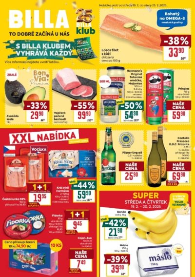 Akční leták týdne BILLA, platný od 19. 2. do 25. 2.