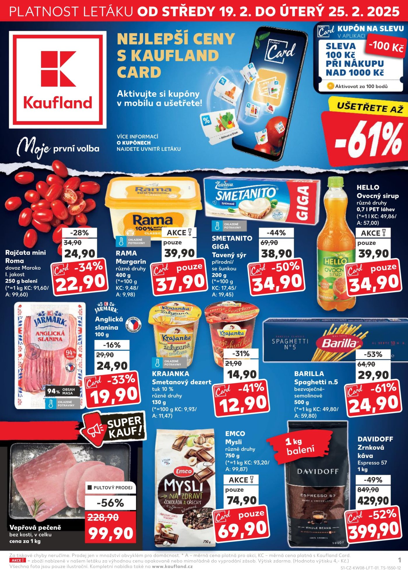 Akční leták týdne Kaufland, platný od 19. 2. do 25. 2.