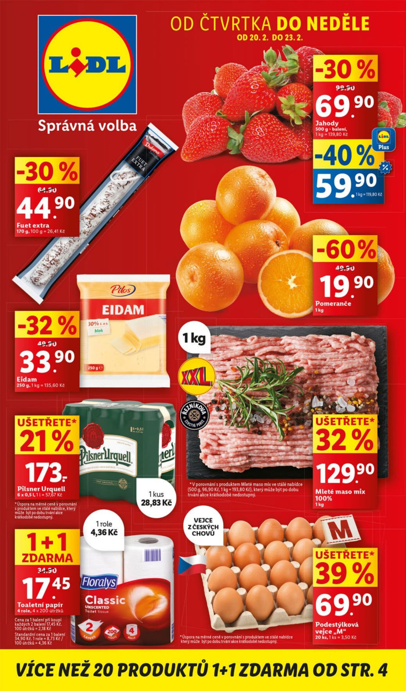 Akční leták týdne Lidl, platný od 20. 2. do 23. 2.