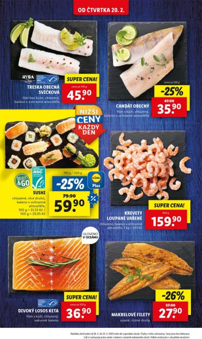 Akční leták týdne Lidl, platný od 20. 2. do 23. 2.