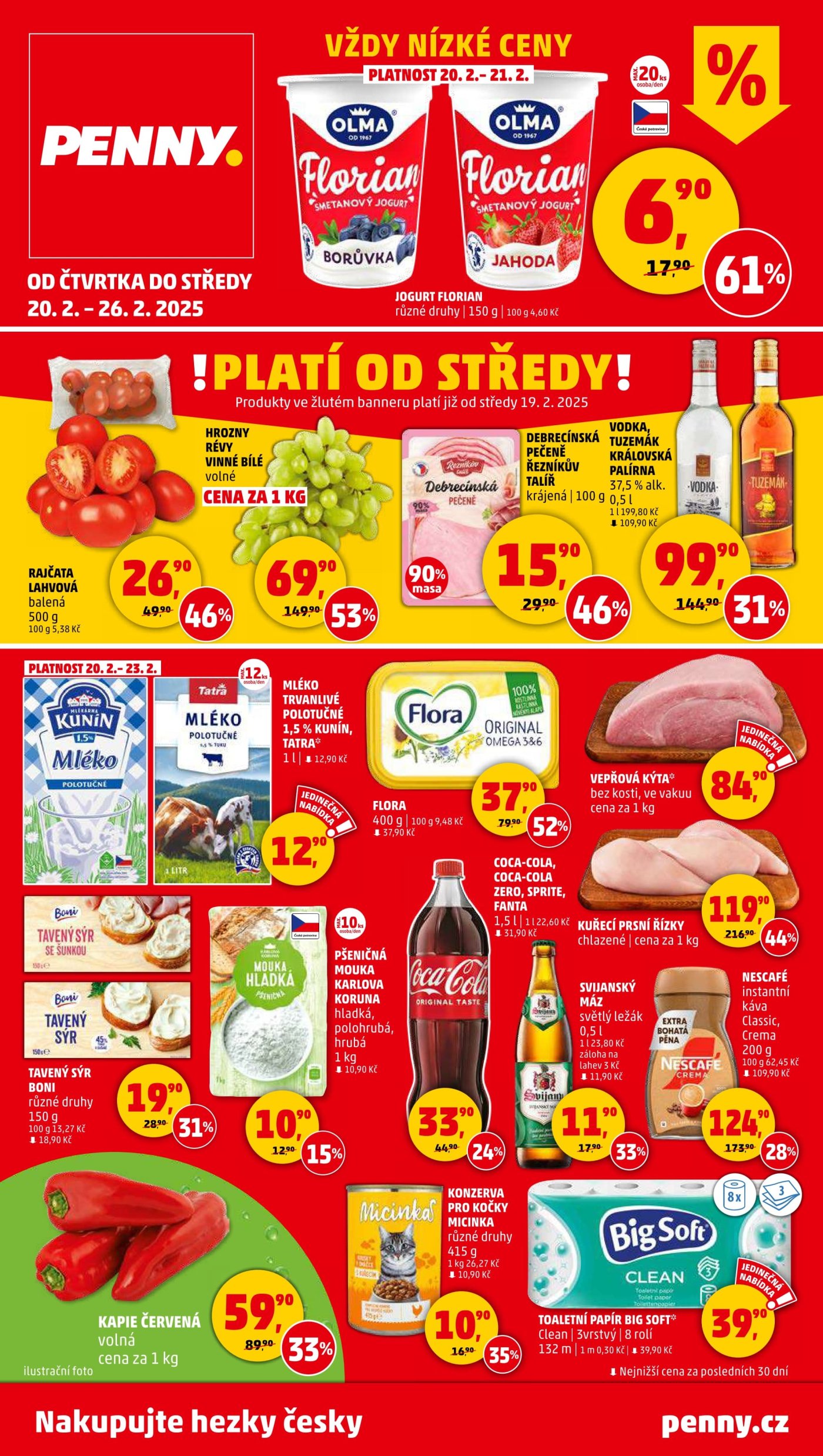 Akční leták týdne PENNY, platný od 20. 2. do 26. 2.