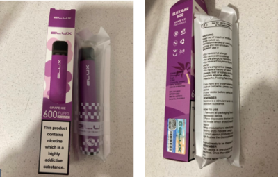 Elektronická cigareta v produktovém obalu
