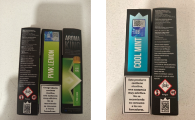 Elektronická cigareta v produktovém obalu