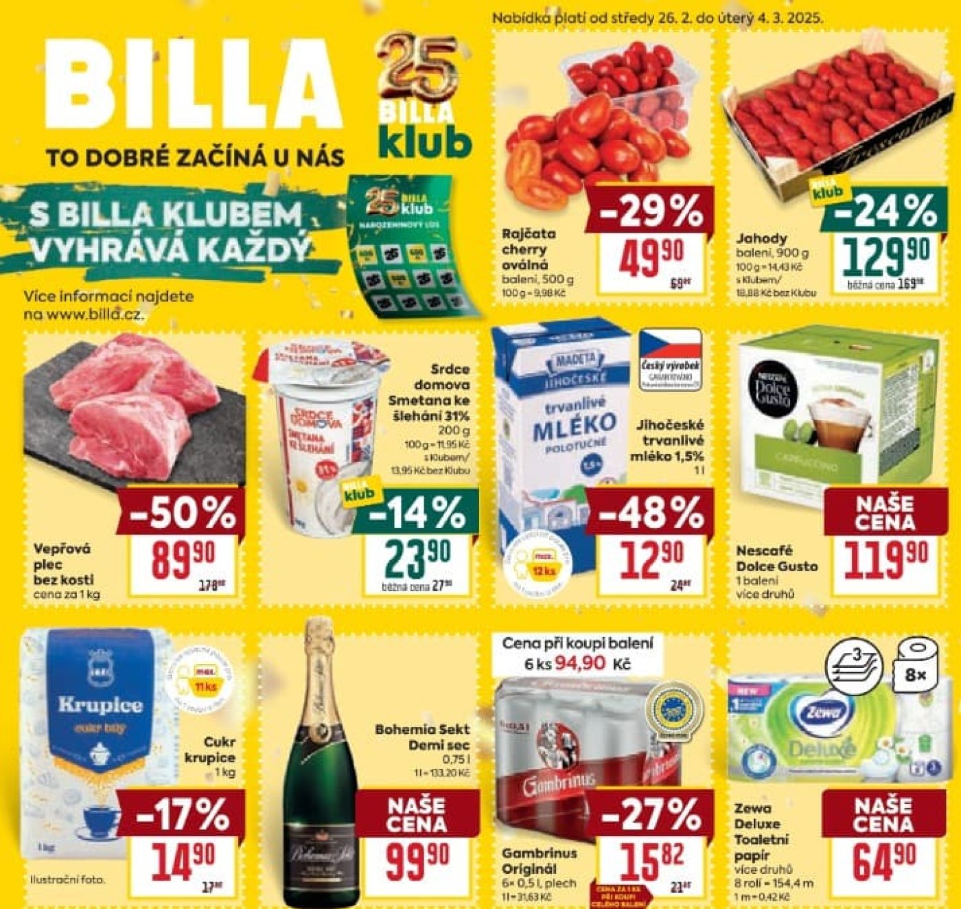 Akční leták BILLA platný od 26. 2. do 4. 3. 2025