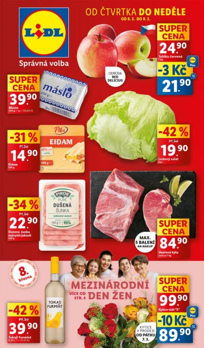 Akční leták Lidl platný od 6. 3. do 9. 3.