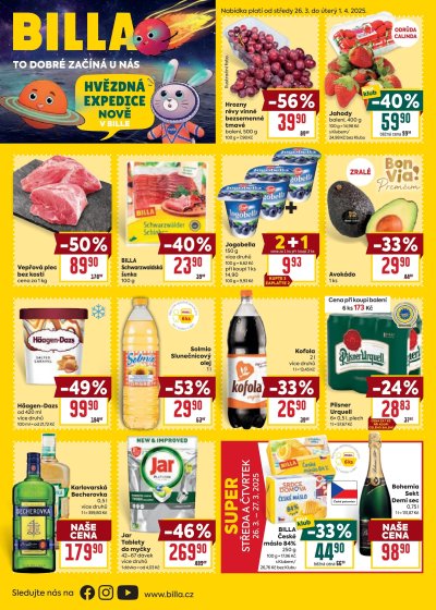 Akční leták týdne BILLA od 26. 3. do 1. 4.