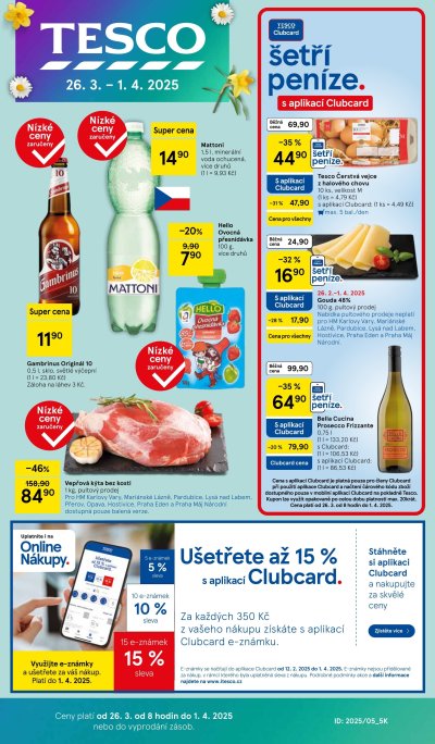 Akční leták týdne Tesco od 26. 3. do 1. 4.