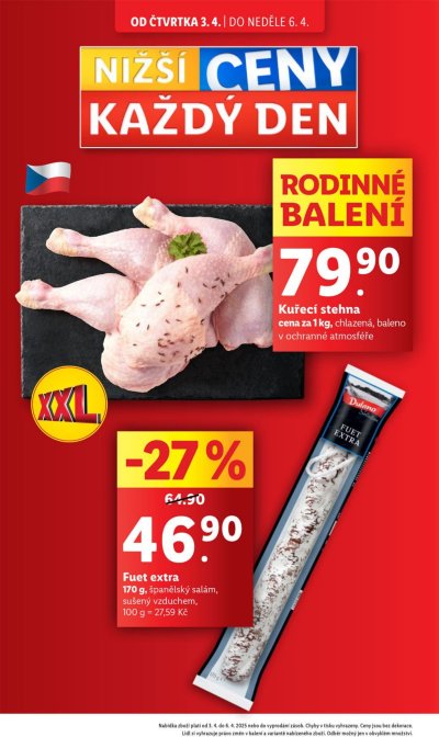 Akční leták týdne Lidl, platný od 3. 4. do 6. 4.