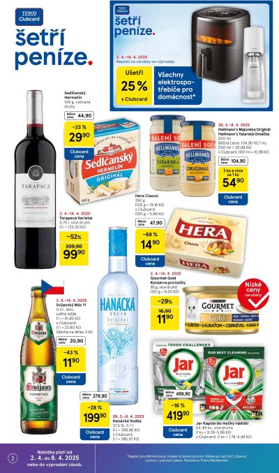 Akční leták týdne Tesco, platný od 2. 4. do 8. 4.