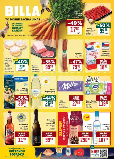 Speciality z akčního letáku týdne BILLA od 2. 4.