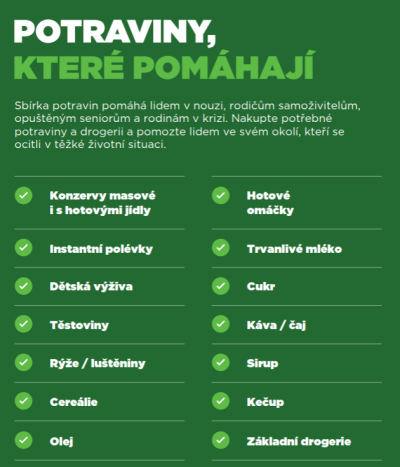 Plakátek potravinové sbírky