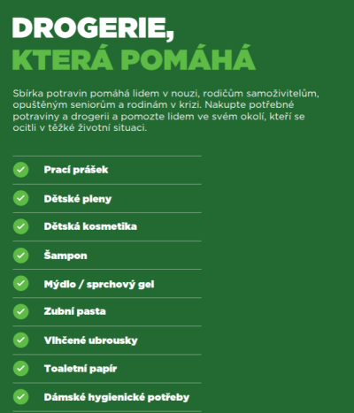 Plakátek potravinové sbírky