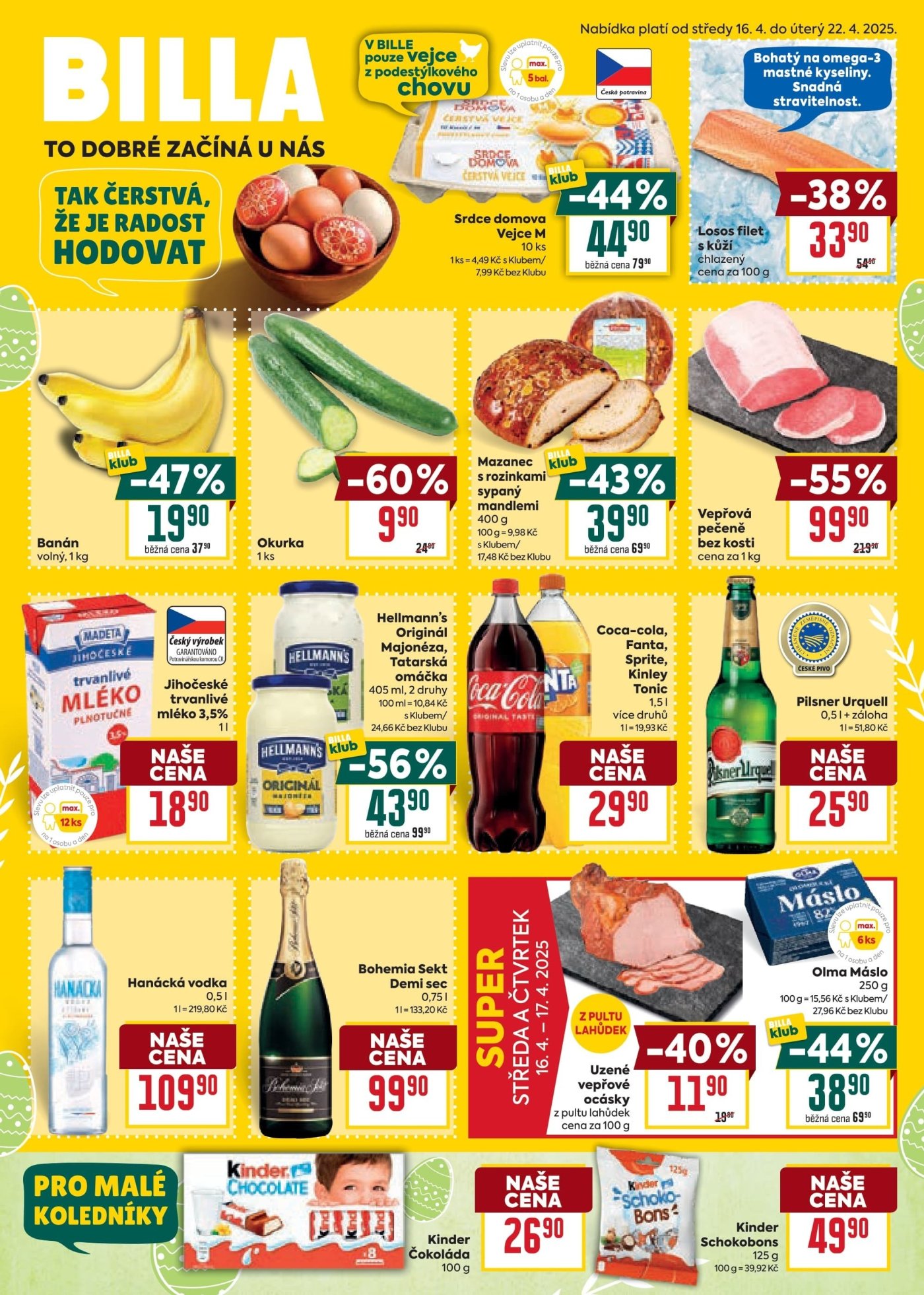 Speciality z akčního letáku týdne BILLA od 16. 4.