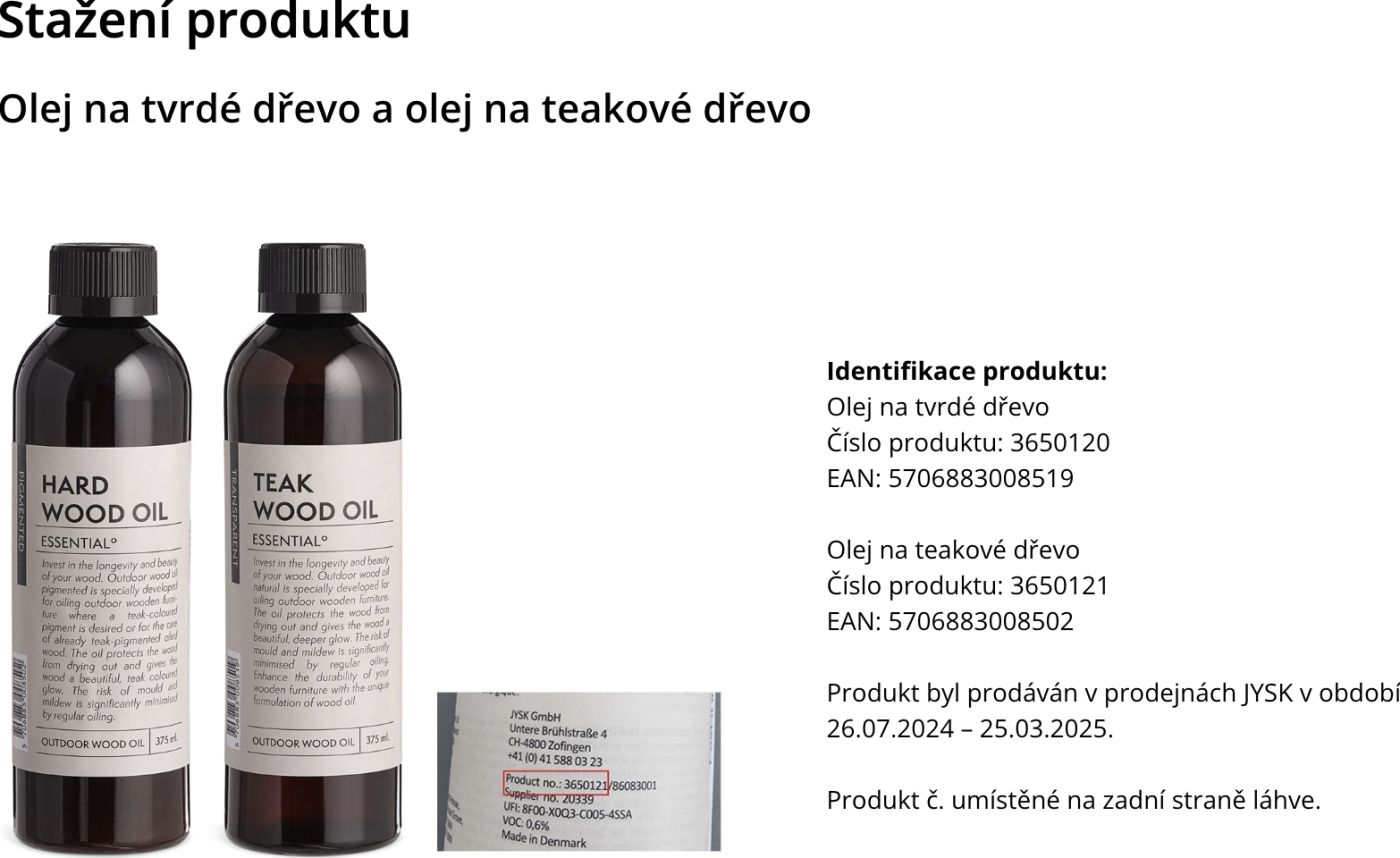 JYSK stahuje oleje na dřevo