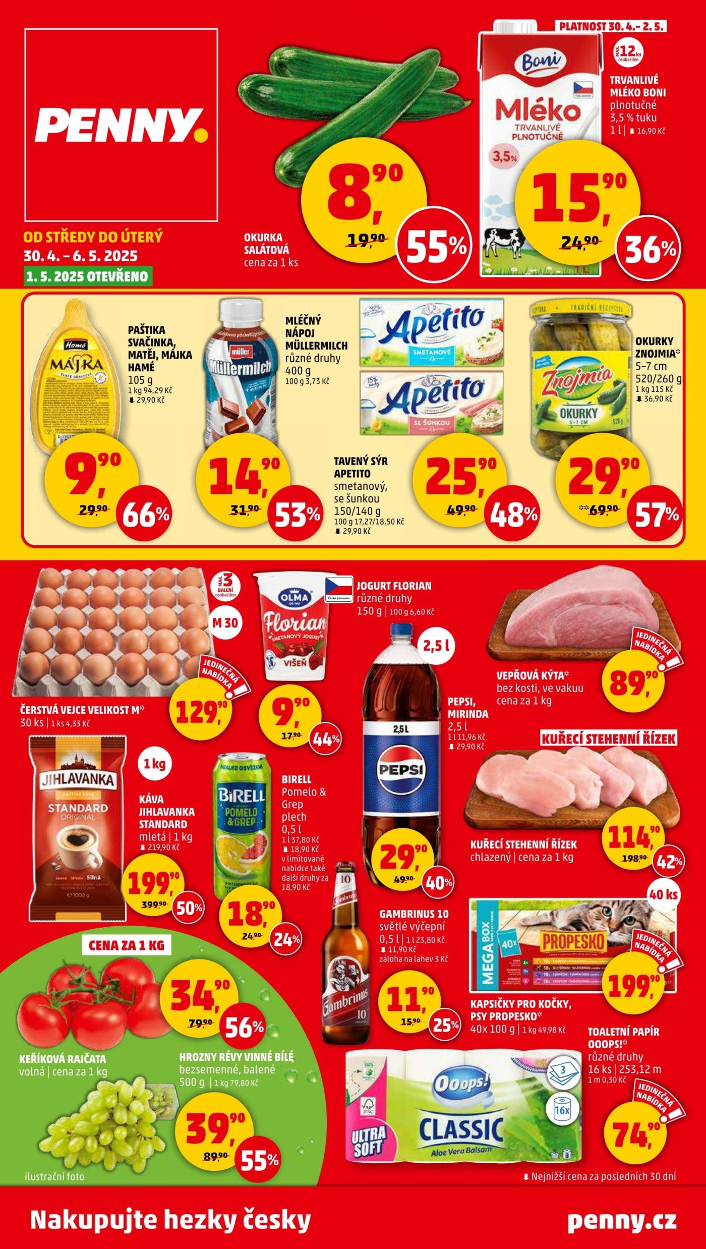 Speciality z akčních letáků týdne PENNY od 30. 4.