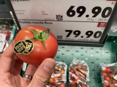 Rajčata masitá Rosa v supermarketu