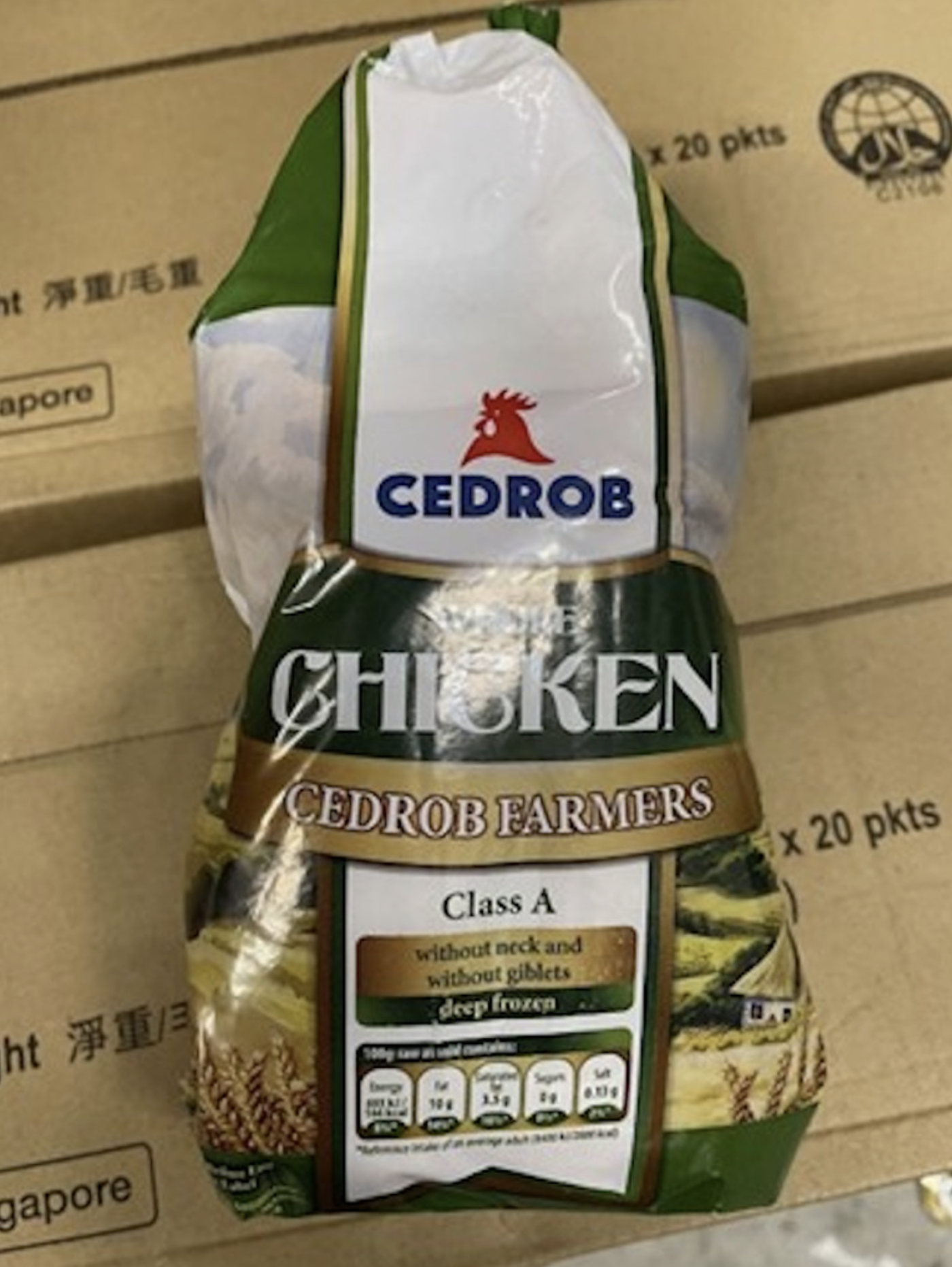 Cedrob chicken – Cedrob farmers, mražené kuře bez krku a bez drobů od polského výrobce Cedrob S.A.
