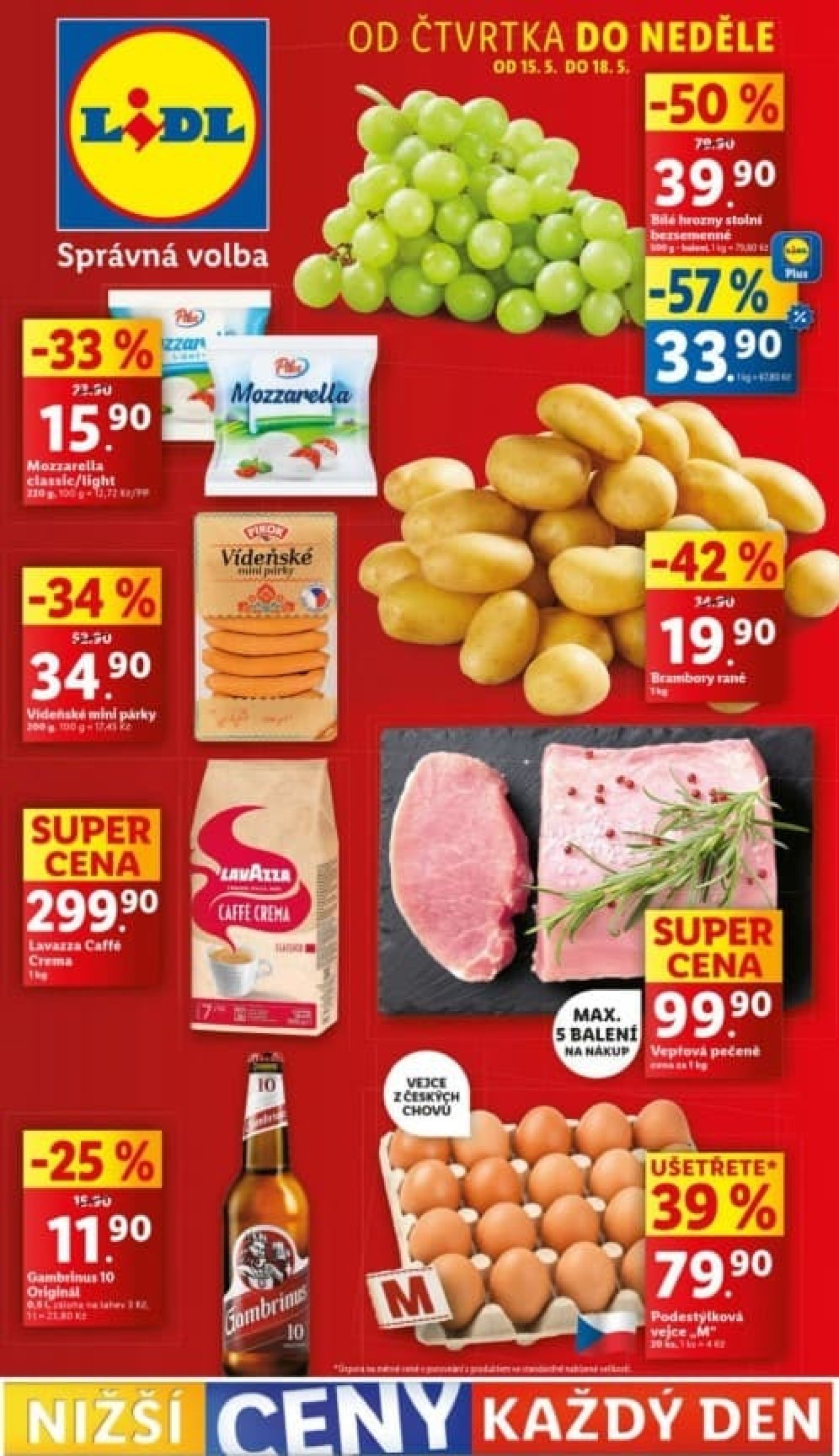 Akční leták týdne Lidl platný od 15. 5.