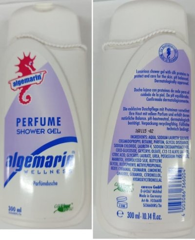 2 fotky bílé lahvičky s kosmetikou