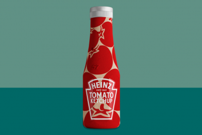 Papírová láhev kečupu Heinz