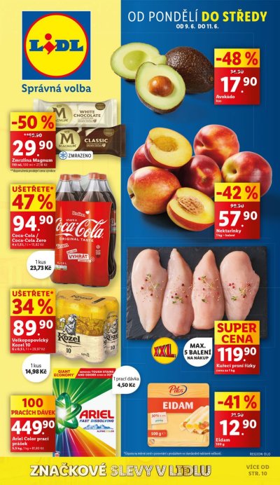 Akční leták týdne Lidl s platností od 9. 6.