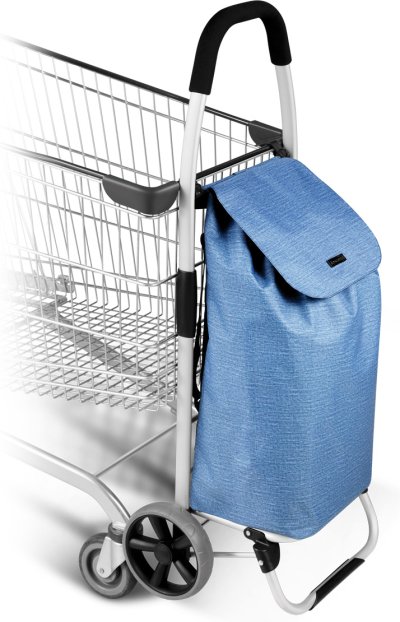 Modrá nákupní taška na kolečkách SHOP