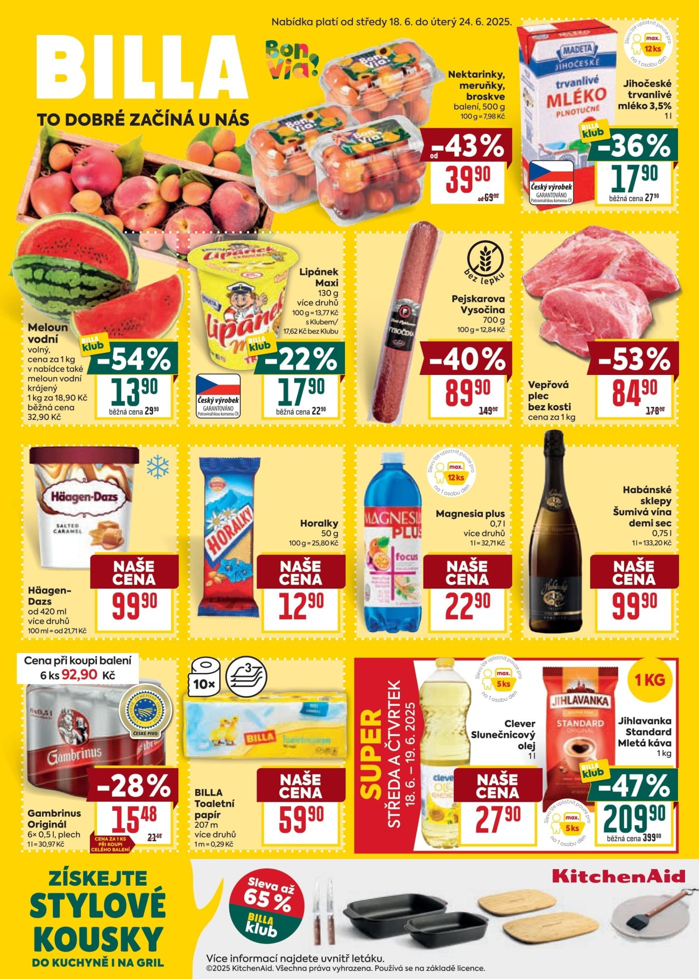 Akční leták týdne BILLA platný od 18. 6.