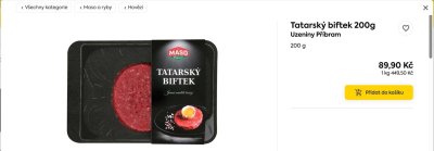 Náhled na tatarák na online marketu